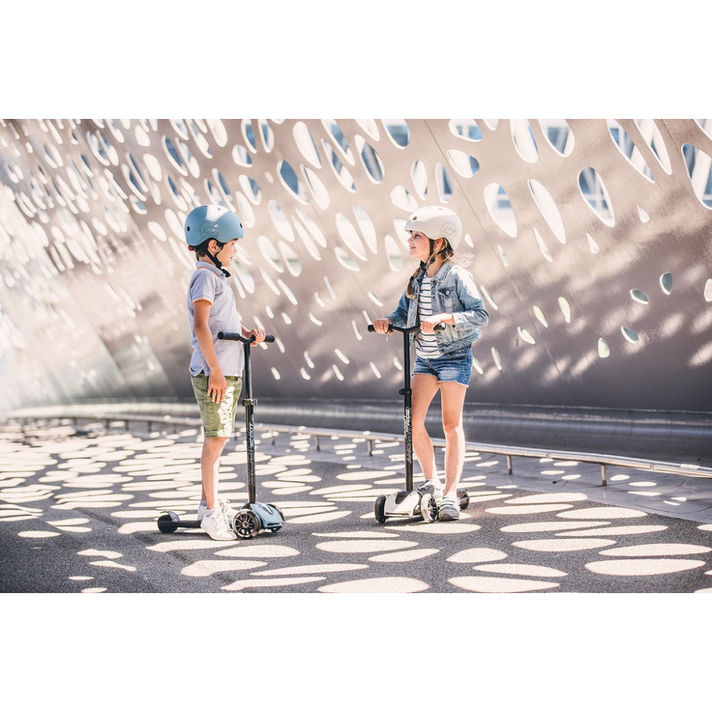 Scoot&Ride Highwaykick-5 - дитячий триколісний самокат (від 5 років / 118-180 см / до 80 кг), колеса LED • Ash (SR-190117-ASH)