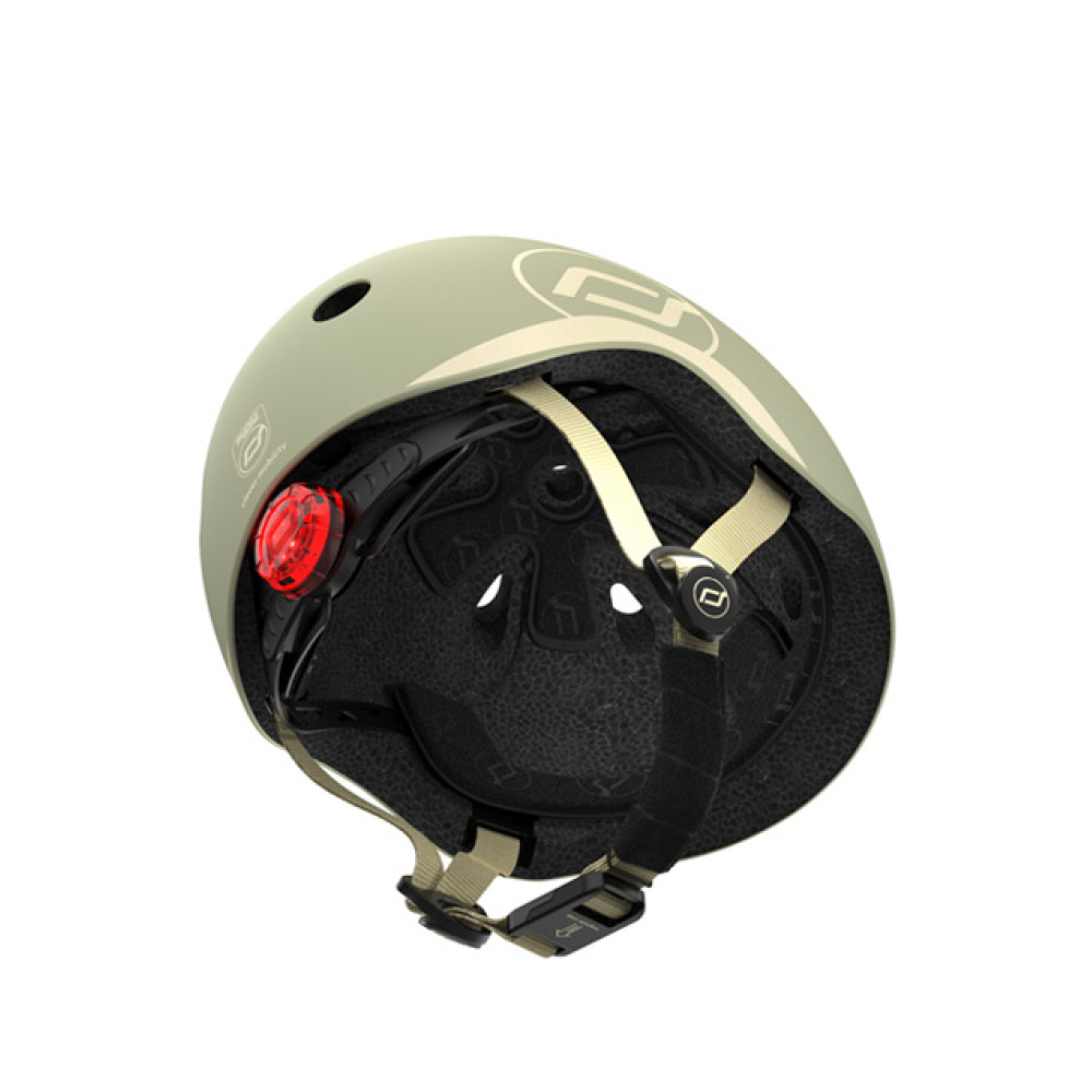Scoot&Ride Helmet XXS - детский защитный шлем с фонариком, обхват головы 45-51 см • Olive (SR-181206-OLIVE)