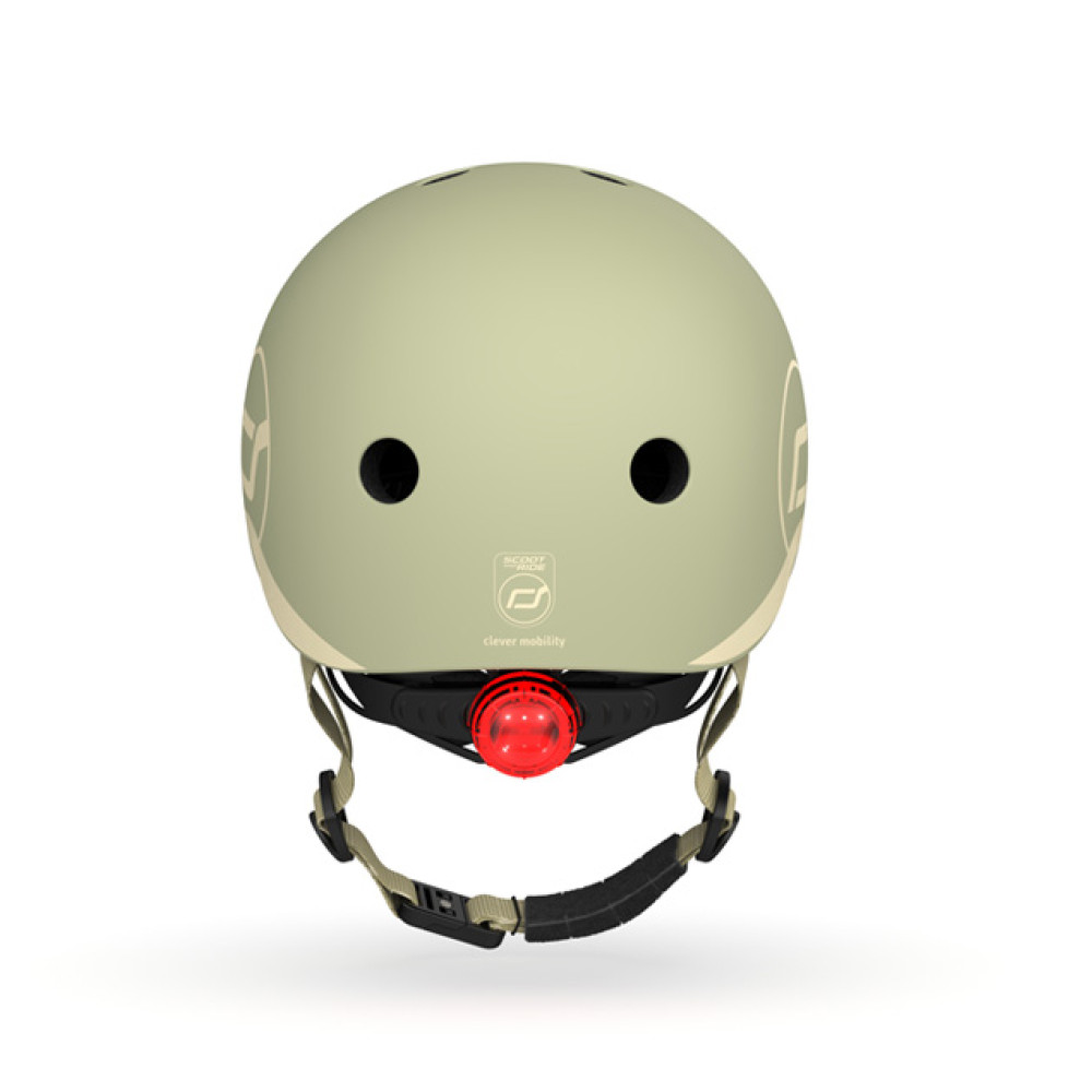 Scoot&Ride Helmet XXS - детский защитный шлем с фонариком, обхват головы 45-51 см • Olive (SR-181206-OLIVE)