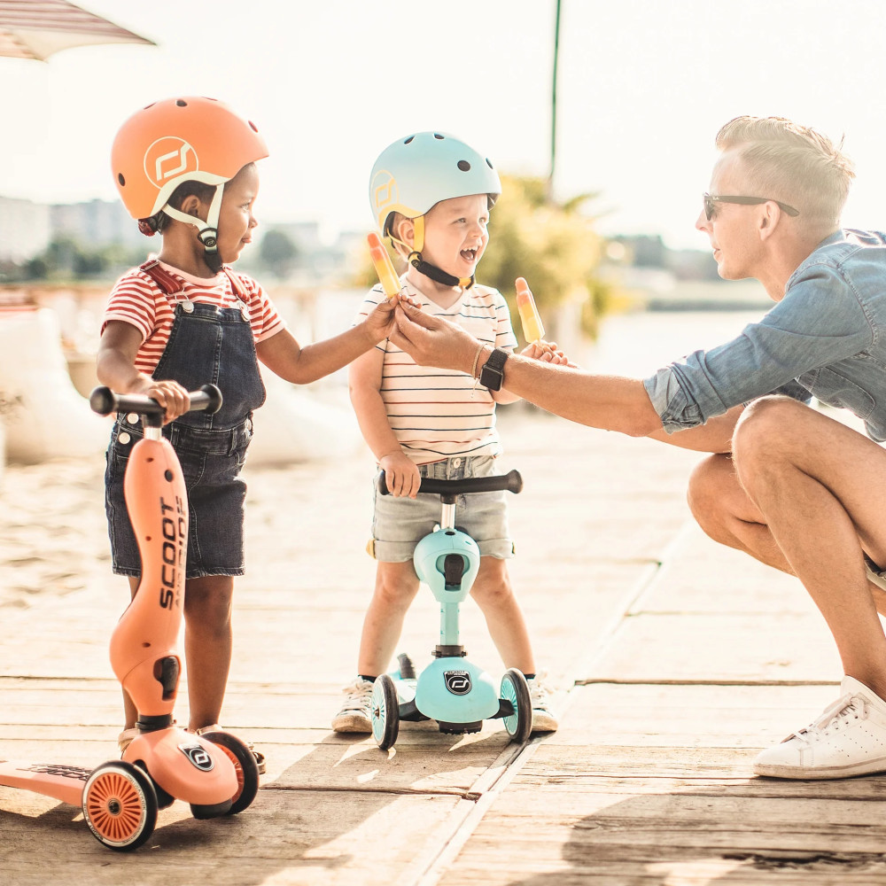 Scoot&Ride Helmet XXS - детский защитный шлем с фонариком, обхват головы 45-51 см • Peach (SR-181206-PEACH)