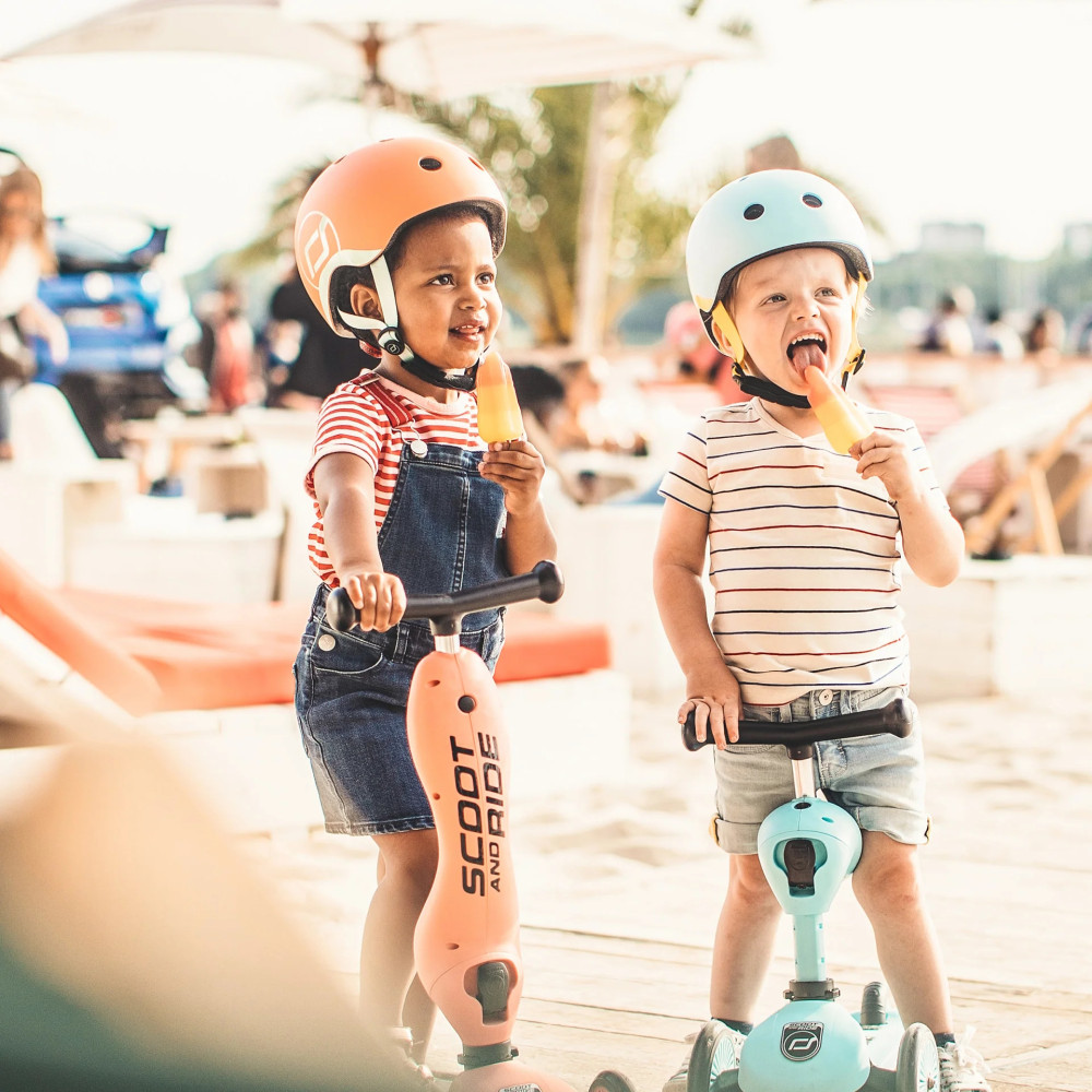 Scoot&Ride Helmet XXS - детский защитный шлем с фонариком, обхват головы 45-51 см • Peach (SR-181206-PEACH)