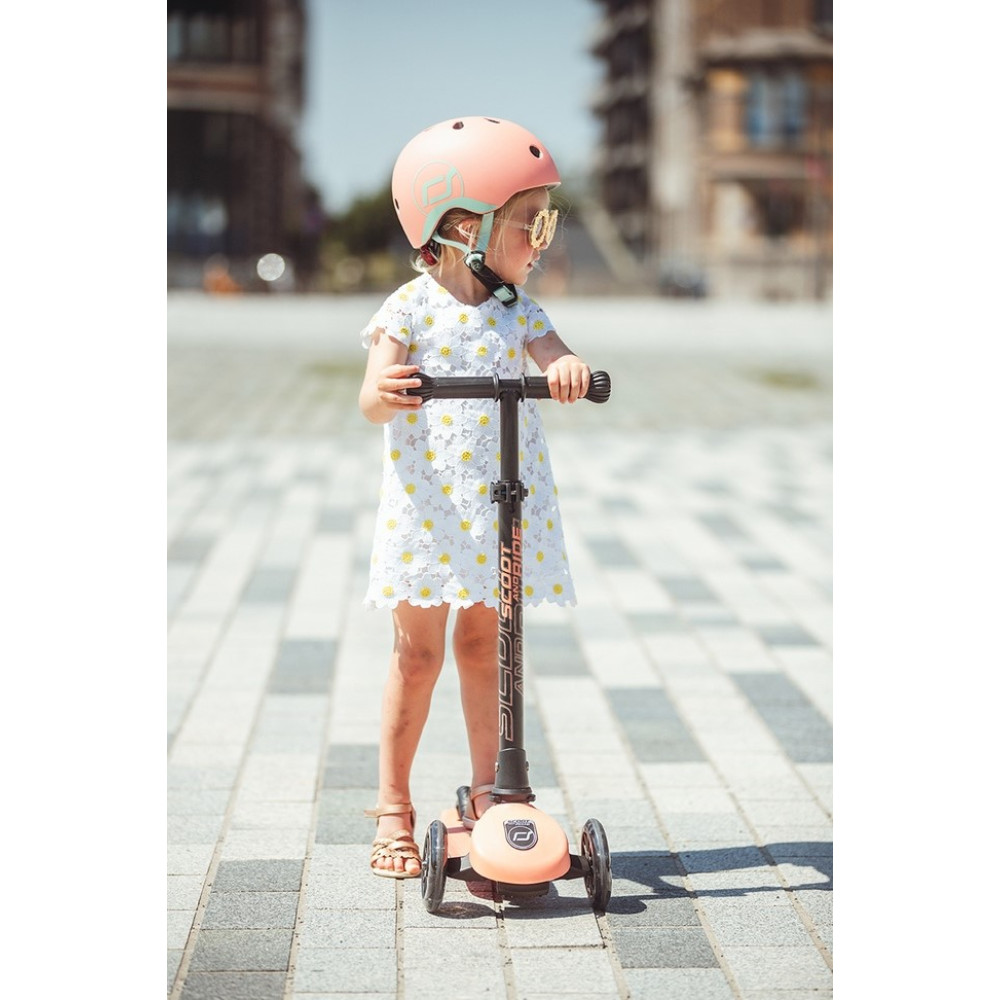 Scoot&Ride Helmet XXS - детский защитный шлем с фонариком, обхват головы 45-51 см • Peach (SR-181206-PEACH)