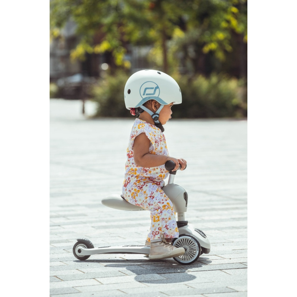 Scoot&Ride Helmet XXS - детский защитный шлем с фонариком, обхват головы 45-51 см • Ash (SR-181206-ASH)