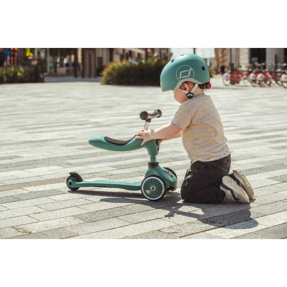 Scoot&Ride Helmet XXS - детский защитный шлем с фонариком, обхват головы 45-51 см • Forest (SR-181206-FOREST)