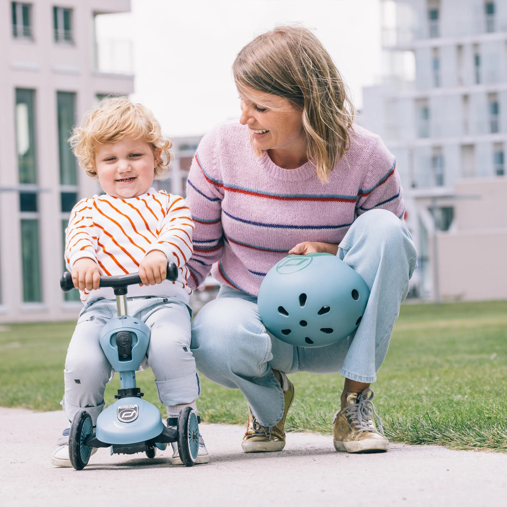 Scoot&Ride Helmet XXS - детский защитный шлем с фонариком, обхват головы 45-51 см • Steel (SR-181206-STEEL)