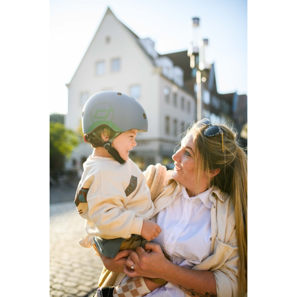 Scoot&Ride Helmet XXS - детский защитный шлем с фонариком, обхват головы 45-51 см • Steel (SR-181206-STEEL)
