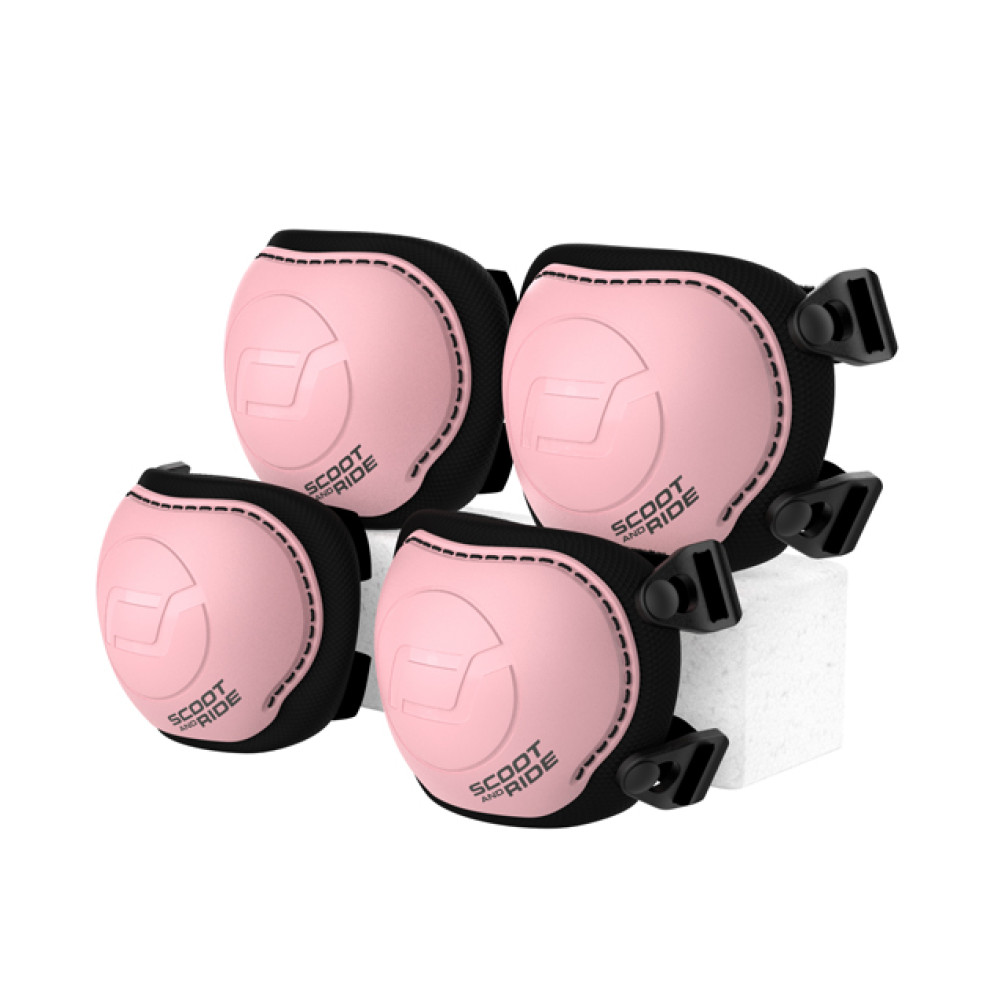 Scoot&Ride Protective Set XXS - детский защитный комплект наколенников и налокотников (до 25 кг) • Rose (SR-230925-ROSE)