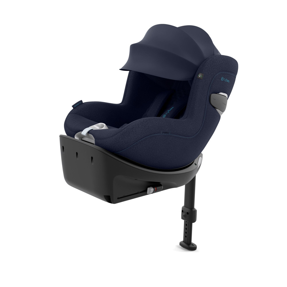 Cybex Sirona Ti - автокрісло для дитини (0 - 4 роки/ 40 - 105 см) з функцією повороту на 360 градусів, з кріпленням ISOFIX + опорна ніжка, розсувний козирок, тканина 3D-Mesh • Nautical Blue Plus