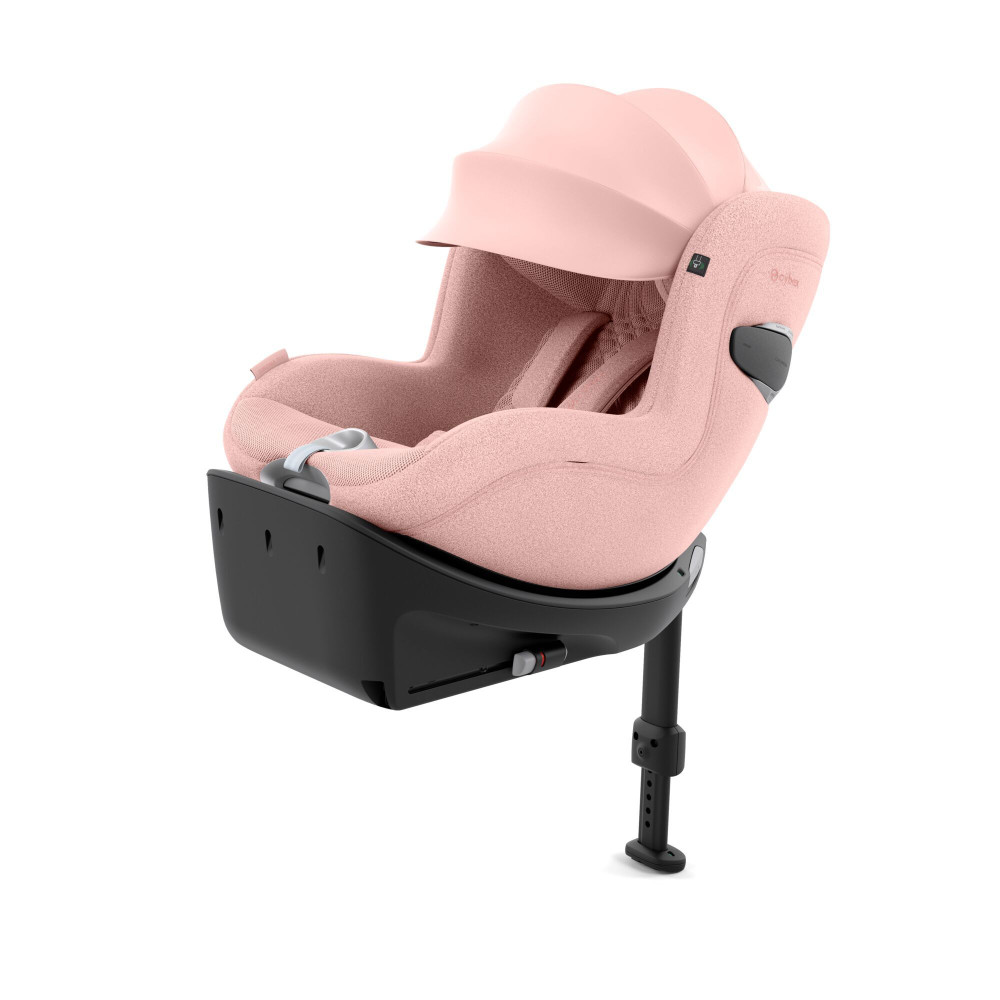 Cybex Sirona Ti - автокрісло для дитини (0 - 4 роки/ 40 - 105 см) з функцією повороту на 360 градусів, з кріпленням ISOFIX + опорна ніжка, розсувний козирок, тканина 3D-Mesh • Peach Pink Plus