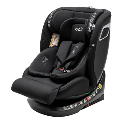 Bair Oreo 360 i-Size - дитяче автокрісло (0 - 12 років / 40 - 150 см) з функцією повороту 360, кріплення ISOFIX та Top Tether • Total Black (BO-01)
