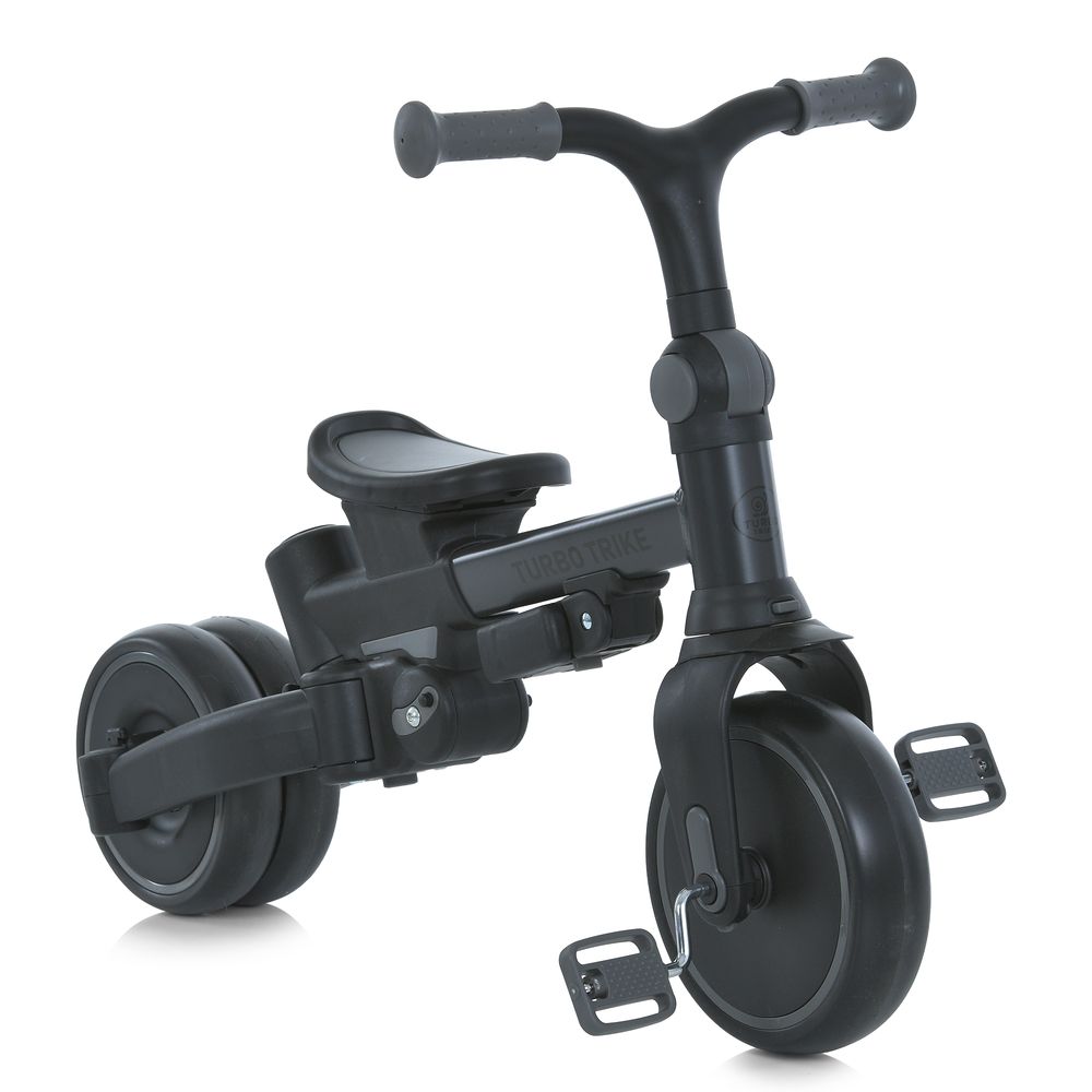 Turbo Trike MT 1036 - детский складной трехколесный велосипед с родительской ручкой (1–5 лет / до 30 кг), трансформер 4в1, беговел • Grey