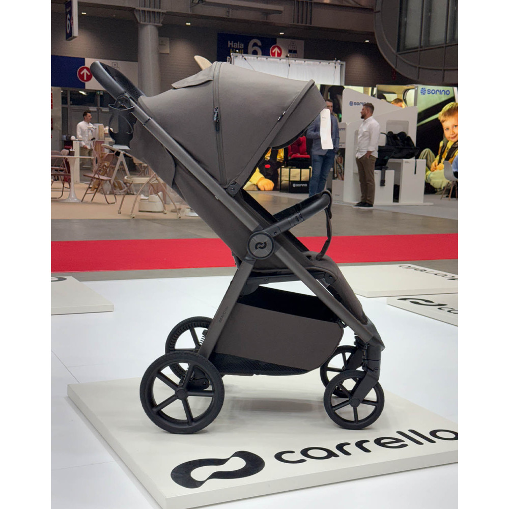 Carrello Bravo Lite Deluxe CRL-5529 - всесезонная прогулочная коляска с подсветкой, телескопическая регулировка ручки, большие колеса, защита от сползания, удобно складывается • Derby Brown