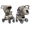 Carrello Bravo Lite Deluxe CRL-5529 - прогулянкова коляска з підсвіткою, всесезонний візок, телескопічне регулювання ручки, великі колеса, захист від сповзання, зручно складається • Oak Beige