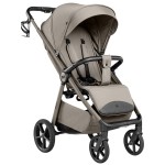 Carrello Bravo Lite Deluxe CRL-5529 - прогулянкова коляска з підсвіткою, всесезонний візок, телескопічне регулювання ручки, великі колеса, захист від сповзання, зручно складається • Oak Beige