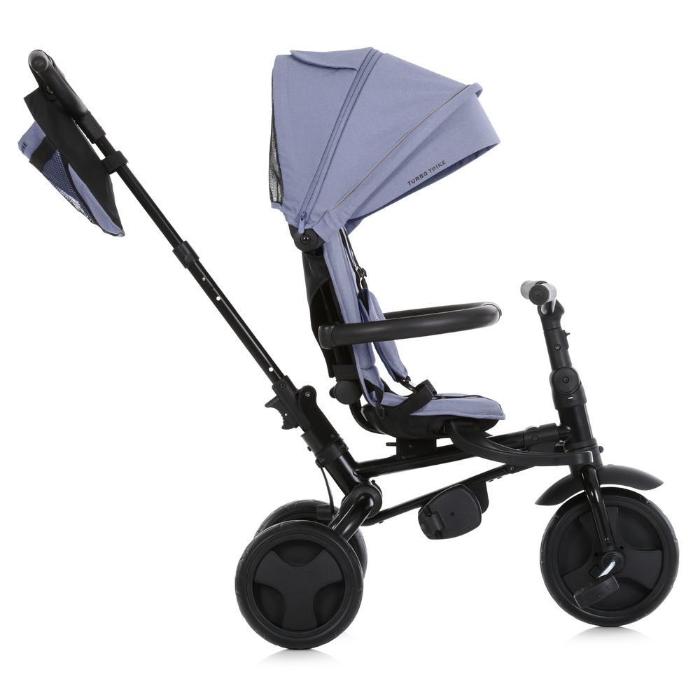 Turbo Trike MT 1055 - детский трехколесный велосипед с родительской ручкой (1-5 лет/ до 30 кг), поворотное сиденье, складной руль, колеса EVA • Grey