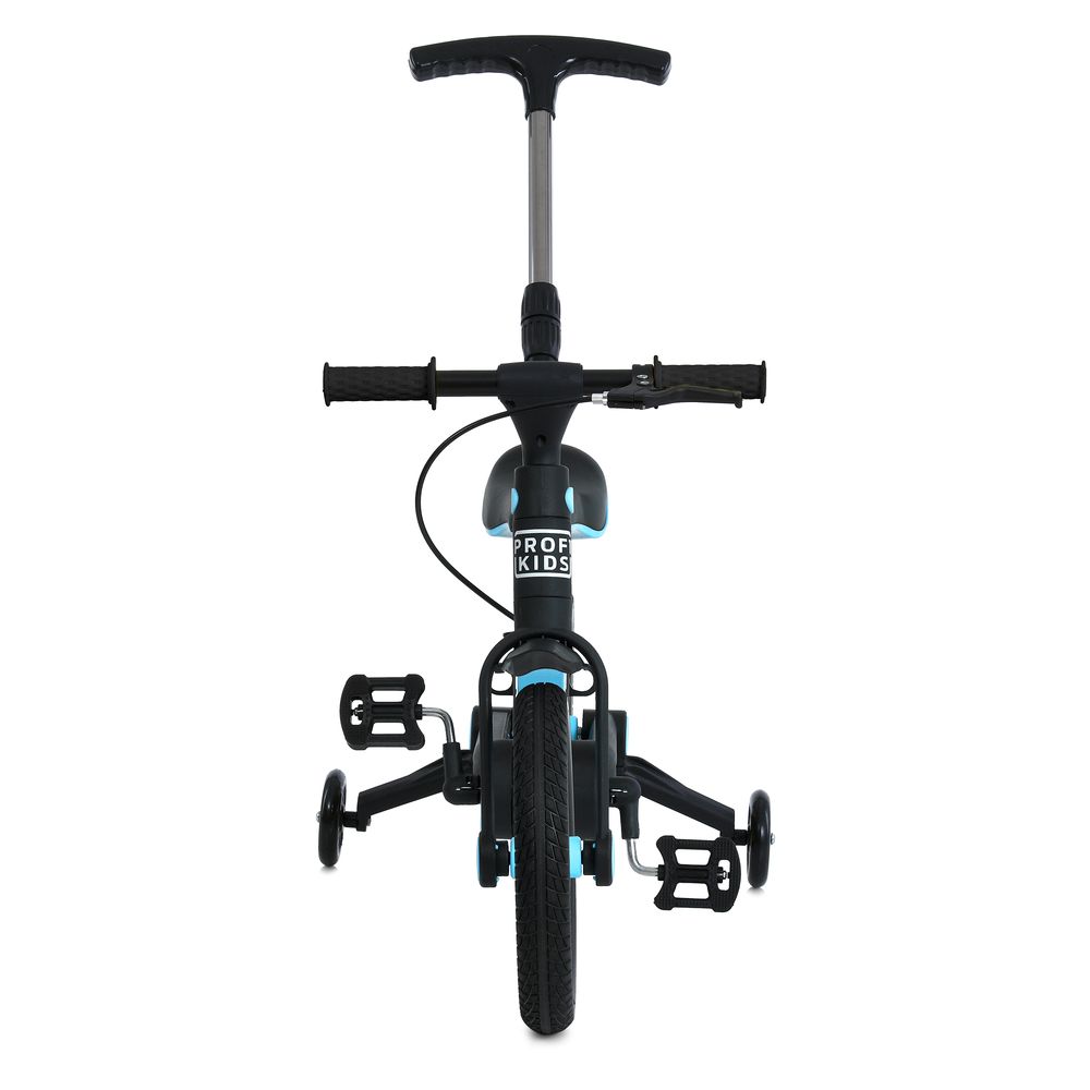 Profi Kids 12 MB 1021 - дитячий велосипед-трансформер 3в1, біговел (від 2 років / до 40 кг), батьківська ручка, знімні додаткові колеса • Блакитний (MB 1021-6)