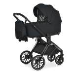 El Camino Prestige ME 1124-3 - дитячий візок 2в1 з великими колесами, універсальна коляска, телескопічне регулювання ручки • Black