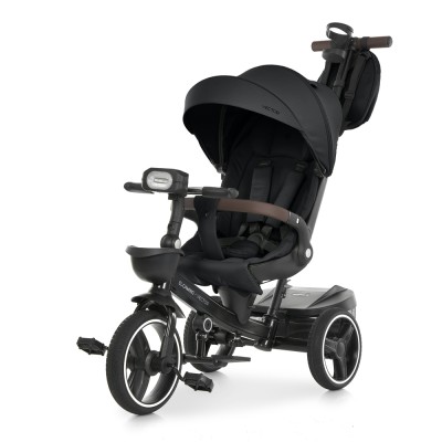 El Camino Vector ME 1162-1 - детский трёхколёсный велосипед, родительская ручка, поворотное сиденье, фонарик, родительская сумка, дождевик • Night Black