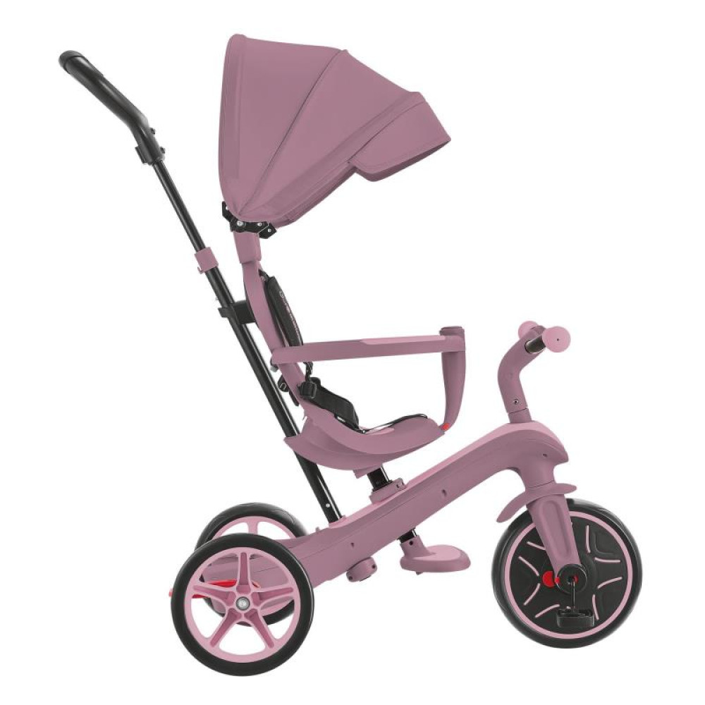 Globber Explorer Trike - детский трехколесный велосипед с родительской ручкой 4в1 • Пастельно-Сиреневый