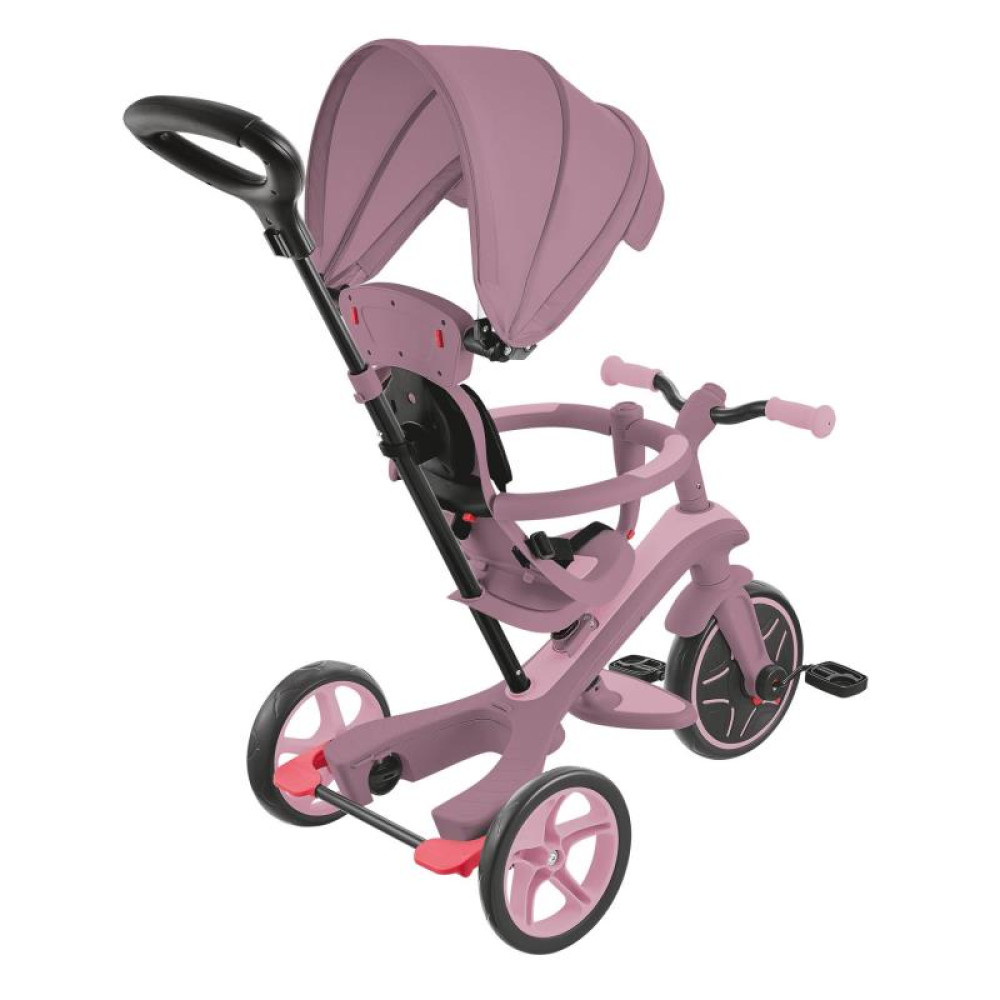 Globber Explorer Trike - детский трехколесный велосипед с родительской ручкой 4в1 • Пастельно-Сиреневый