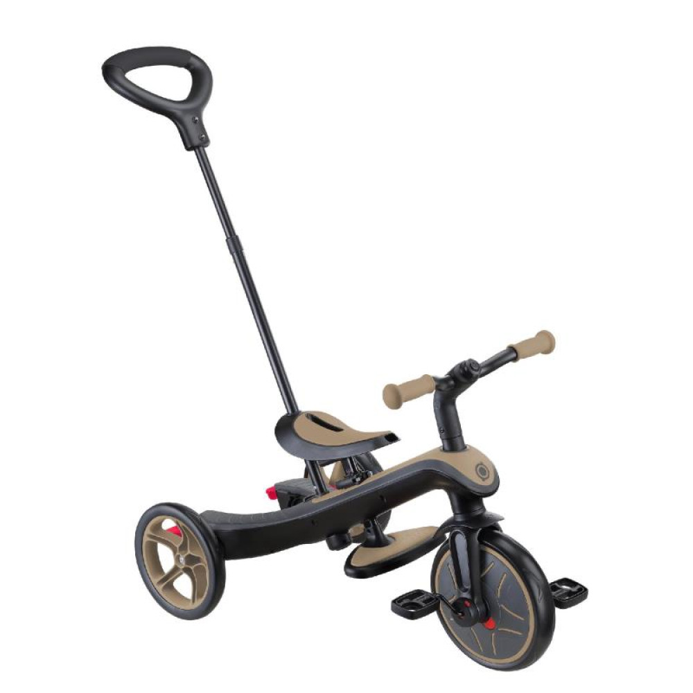 Globber Explorer Trike - детский трехколесный велосипед с родительской ручкой 4в1 • Песочный