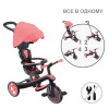 Globber Explorer Trike - детский трехколесный велосипед с родительской ручкой 4в1 • Розовый