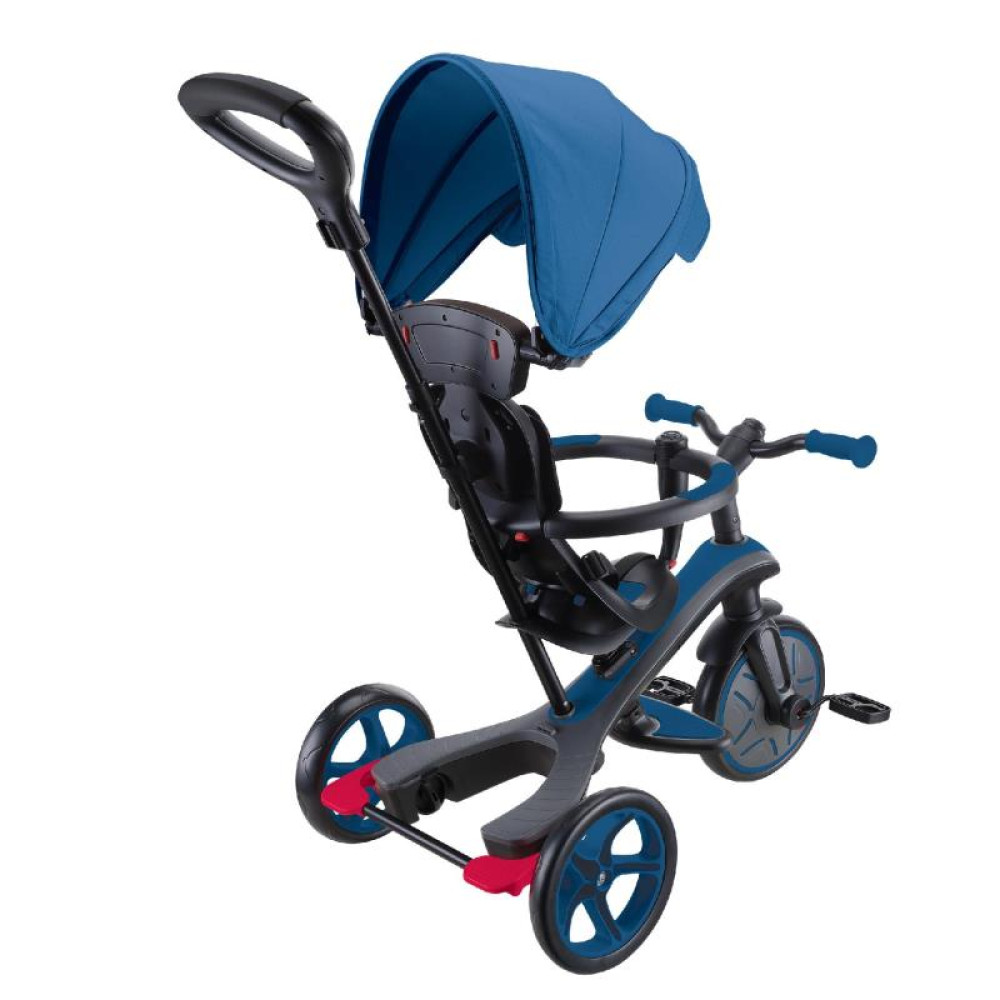 Globber Explorer Trike - детский трехколесный велосипед с родительской ручкой 4в1 • Синий