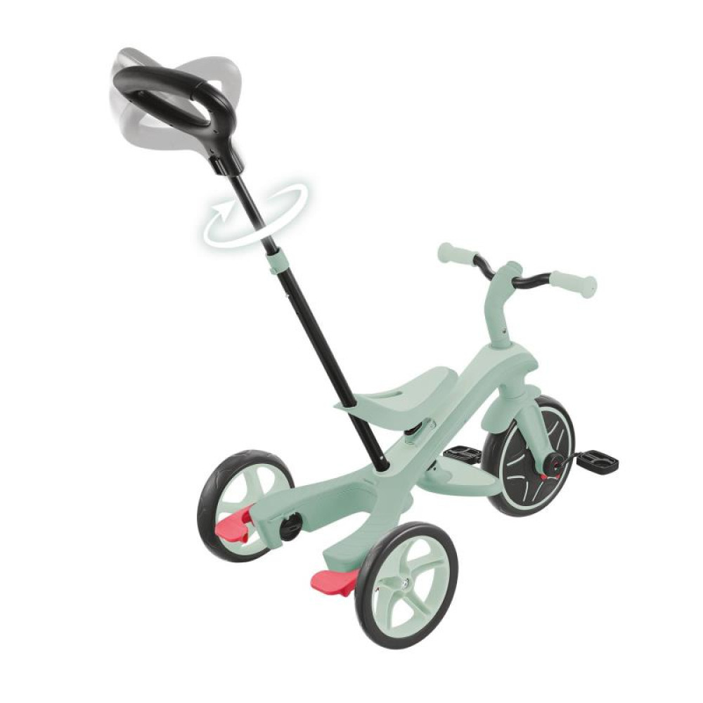 Globber Explorer Trike - детский трехколесный велосипед с родительской ручкой 4в1 • Фисташковый