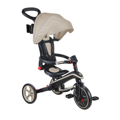 Globber Explorer Trike Foldable - детский трехколесный складной велосипед с родительской ручкой 4в1 • Taupe Globber Explorer Trike Foldable - детский трехколесный складной велосипед с родительской ручкой 4в1 • Taupe