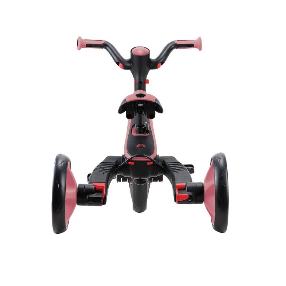 Globber Explorer Trike Foldable - детский трехколесный складной велосипед с родительской ручкой 4в1 • Розовый