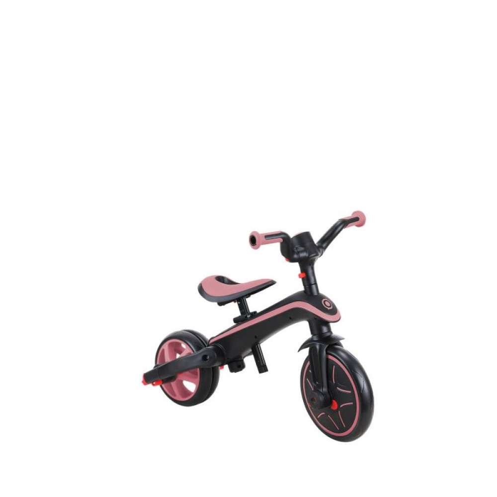 Globber Explorer Trike Foldable - детский трехколесный складной велосипед с родительской ручкой 4в1 • Розовый