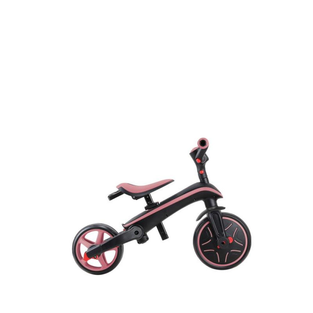 Globber Explorer Trike Foldable - детский трехколесный складной велосипед с родительской ручкой 4в1 • Розовый