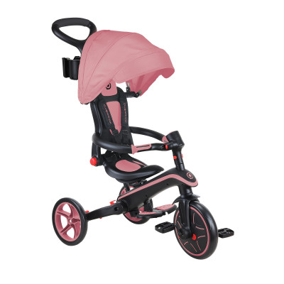 Globber Explorer Trike Foldable - детский трехколесный складной велосипед с родительской ручкой 4в1 • Deep Pastel Pink Globber Explorer Trike Foldable - детский трехколесный складной велосипед с родительской ручкой 4в1 • Deep Pastel Pink