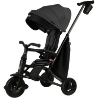 Qplay Nova+ Rubber - детский складной трехколесный велосипед с родительской ручкой • Ultimate Black