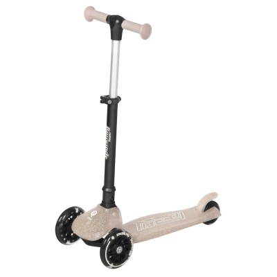 Qplay Sparkling - детский трехколесный самокат с LED подсветкой колес • Nude Pink