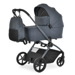 El Camino Persona ME 1091-2 - легкий дитячий візок 2в1, універсальна коляска, подвійна вентиляція в люльці, компактний блок прогулянок • Granite Gray