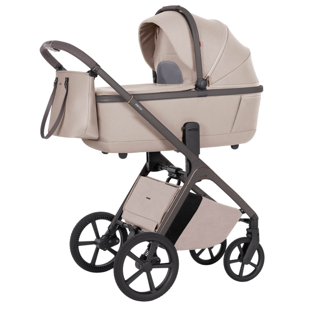 Carrello Vector CRL-6552 - легка дитяча коляска 2в1 з регулюванням висоти люльки та прогулянкового сидіння • Angora Beige Carrello Vector CRL-6552 - легка дитяча коляска 2в1 з регулюванням висоти люльки та прогулянкового сидіння • Angora Beige