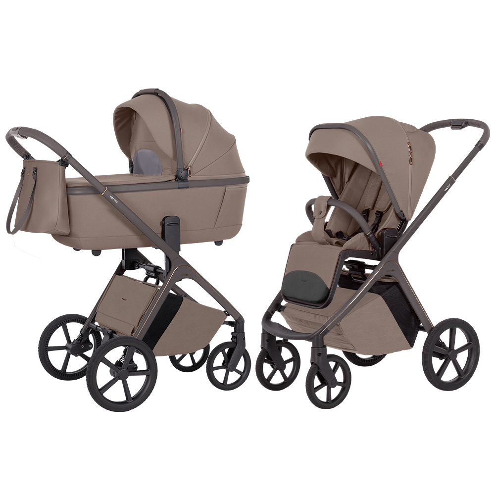 Carrello Vector CRL-6552 - легкая детская коляска 2в1 с регулировкой высоты люльки и прогулочного сиденья • Cashmere Beige