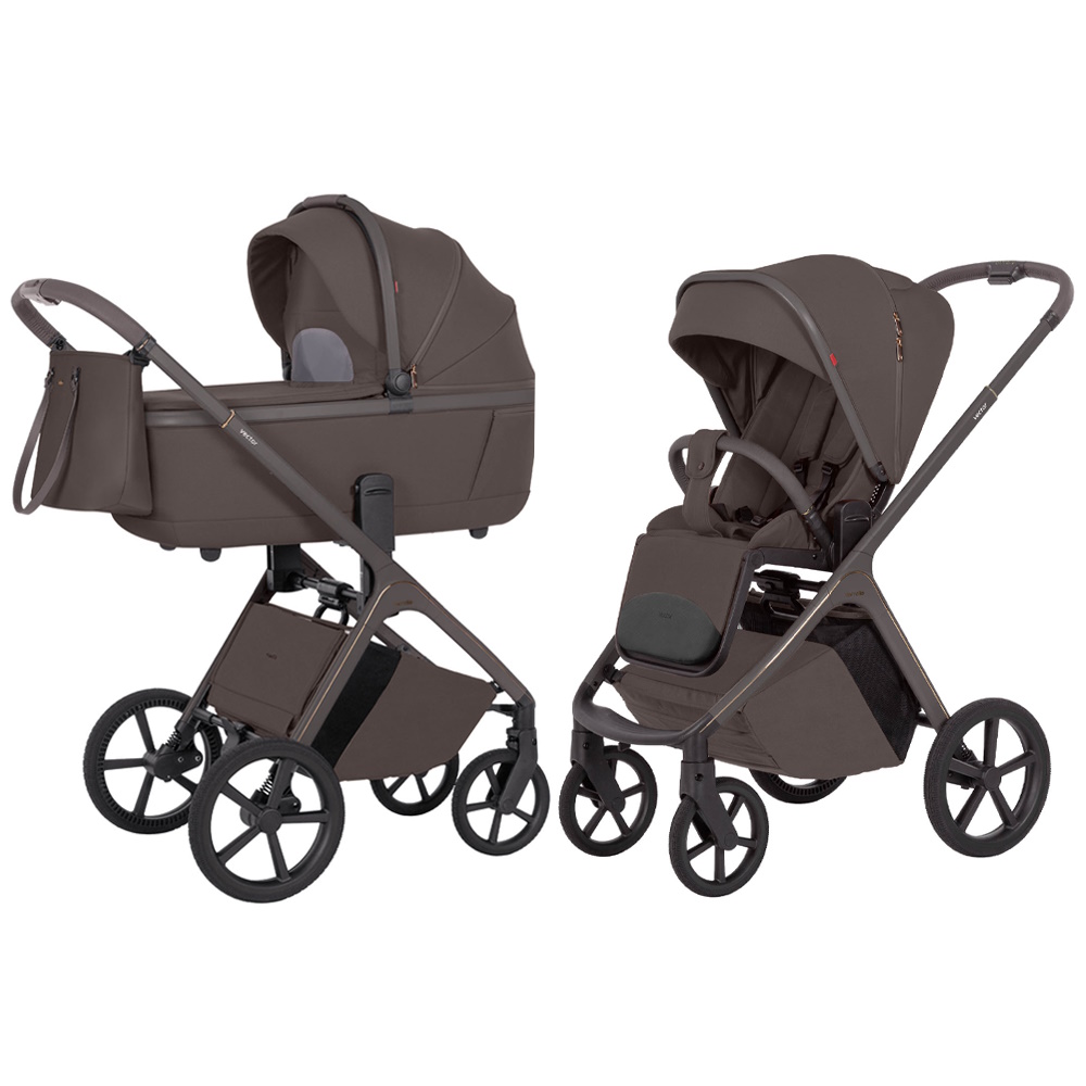 Carrello Vector CRL-6552 - легка дитяча коляска 2в1 з регулюванням висоти люльки та прогулянкового сидіння • Merino Beige