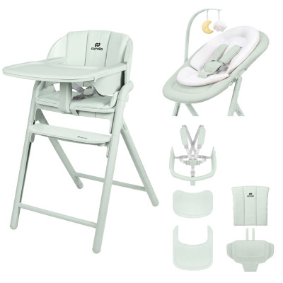 Carrello Tenero CRL-9507 - стульчик для кормления 3в1, шезлонг для новорожденного • Elysium Green