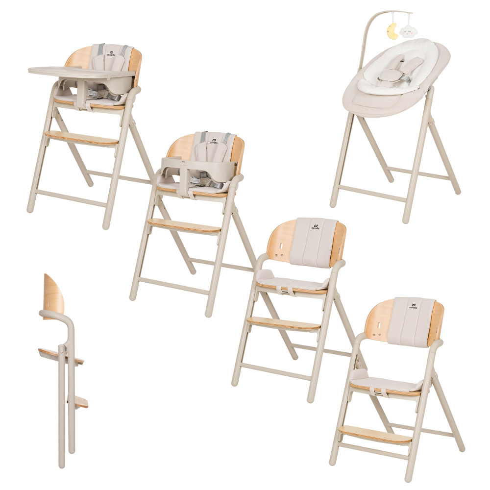 Carrello Tenero CRL-9507 - стільчик для годування 3в1, шезлонг для немовля • Olympus Beige Wooden Carrello Tenero CRL-9507 - стільчик для годування 3в1, шезлонг для немовля • Olympus Beige Wooden