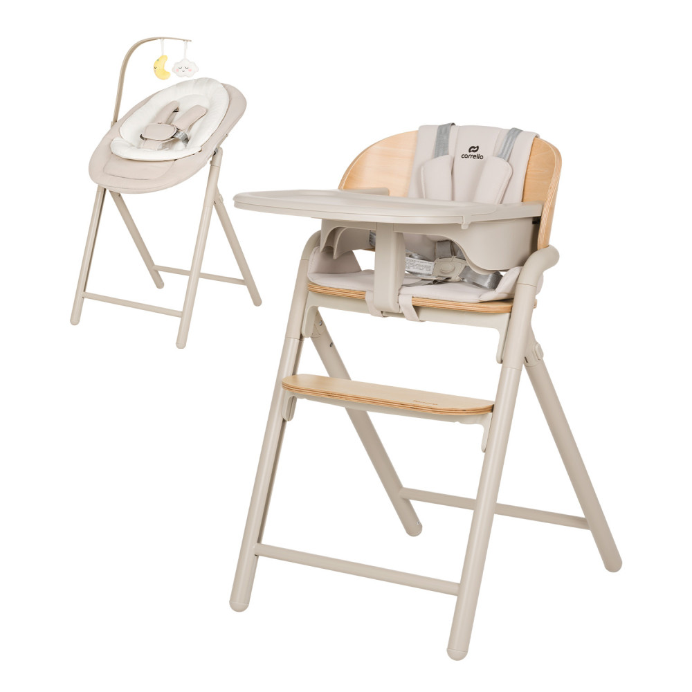 Carrello Tenero CRL-9507 - стільчик для годування 3в1, шезлонг для немовля • Olympus Beige Wooden Carrello Tenero CRL-9507 - стільчик для годування 3в1, шезлонг для немовля • Olympus Beige Wooden