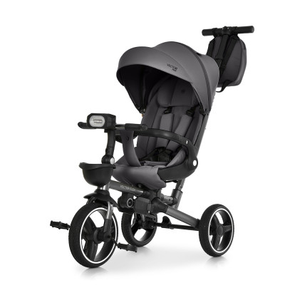 El Camino Vector Flex ME 1231 - дитячий триколісний велосипед з батьківською ручкою, поворотне сидіння, ліхтарик • Medium Gray