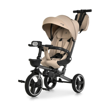 El Camino Vector Flex ME 1231 - дитячий триколісний велосипед з батьківською ручкою, поворотне сидіння, ліхтарик • Latte