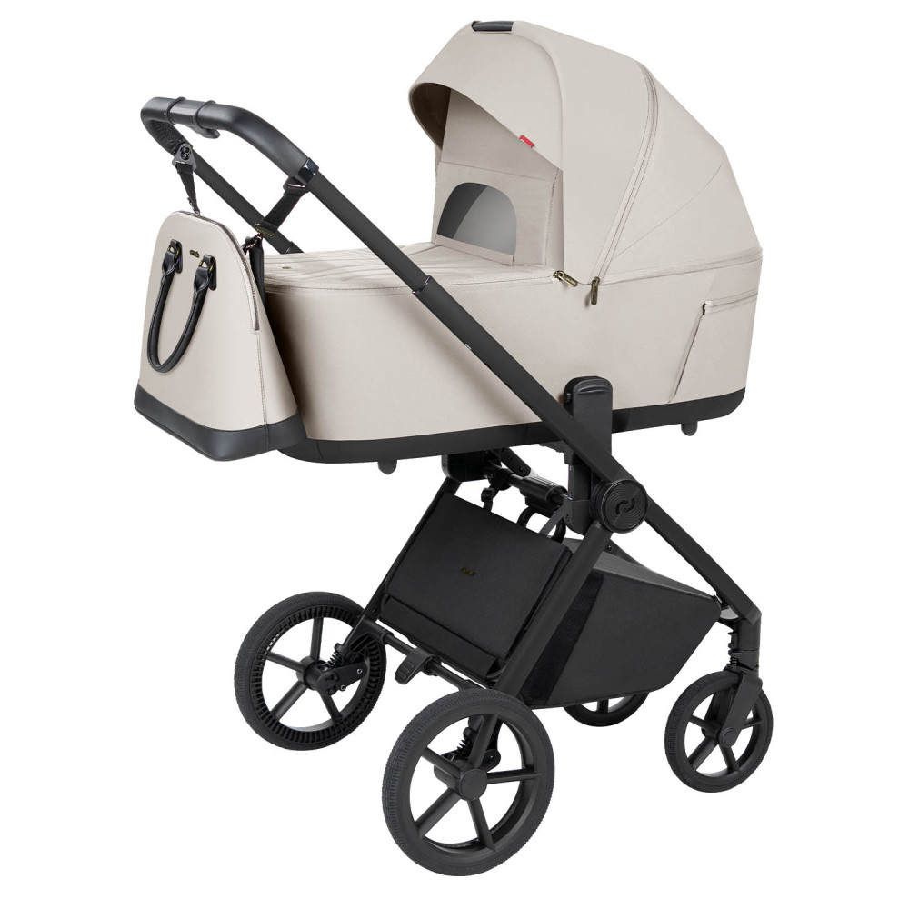 Carrello Ultra F CRL-6556 - детская коляска 2в1, люлька складывается вместе с рамой • Milk Grey