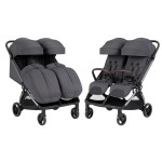 Carrello Link CRL-6533 - прогулянковий візок для двійні з автоматичним складанням • Cliff Grey