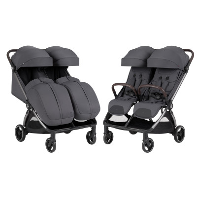 Carrello Link CRL-6533 - прогулочная коляска для двойни с автоматическим складыванием • Cliff Grey