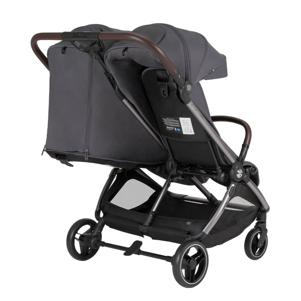 Carrello Link CRL-6533 - прогулянковий візок для двійні з автоматичним складанням • Cliff Grey