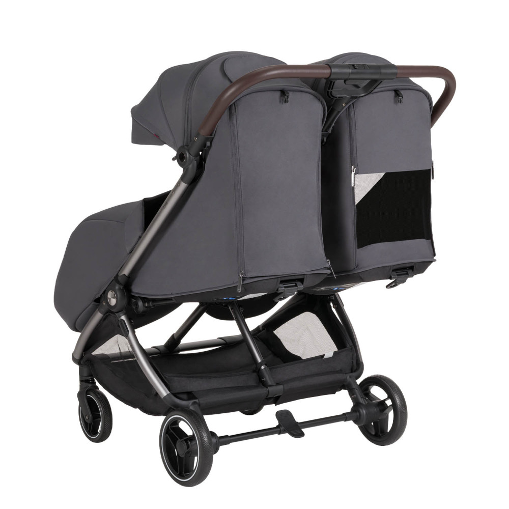 Carrello Link CRL-6533 - прогулянковий візок для двійні з автоматичним складанням • Cliff Grey