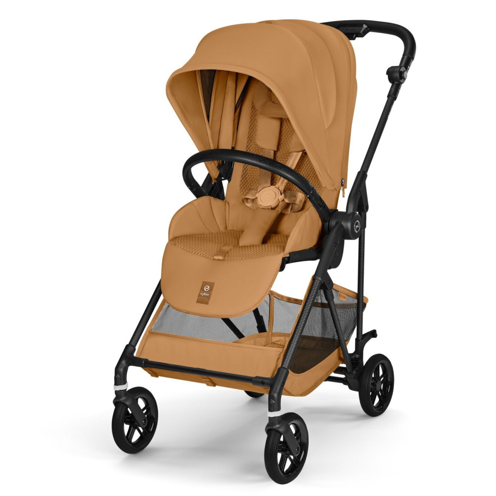 Cybex Melio Carbon - легкая прогулочная коляска с реверсивным сиденьем • Cinnamon Yellow